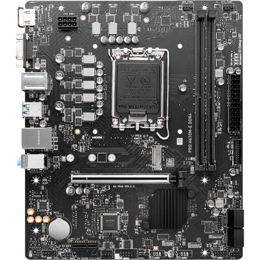 Msi pro h610m-e ddr4 socket 1700 moederbord (zwart, gb-lan, sound, µatx)