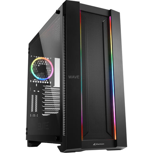 Sharkoon elite shark ca200m big tower behuizing (zwart | 4x usb-a | window)