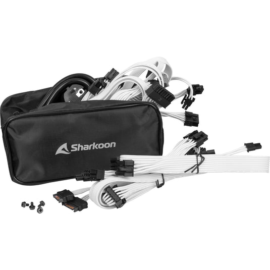 Sharkoon rebel p30 gold white modulaire 1000 watt voeding (wit, 1x 12vhpwr, 4x pcie)