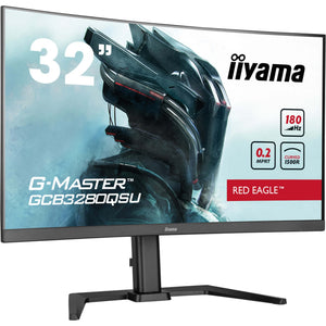 Iiyama g-master red eagle gcb3280qsu-b2 31.5 curved gaming monitor (zwart, 2x hdmi, displayport, 2x usb-a, usb-b, 180 hz)