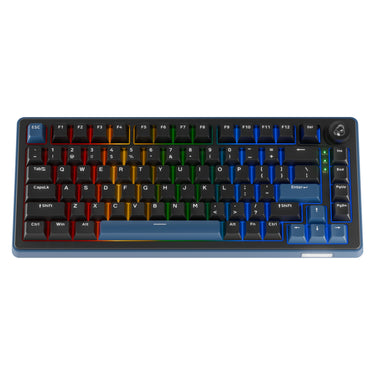 Ducky ok-m-75 rgb mechanisch toetsenbord (zwart, us lay-out (qwerty), ktt linear, 75%, rgb, hot-swap, pbt, 2.4 ghz | bluetooth | usb-c)