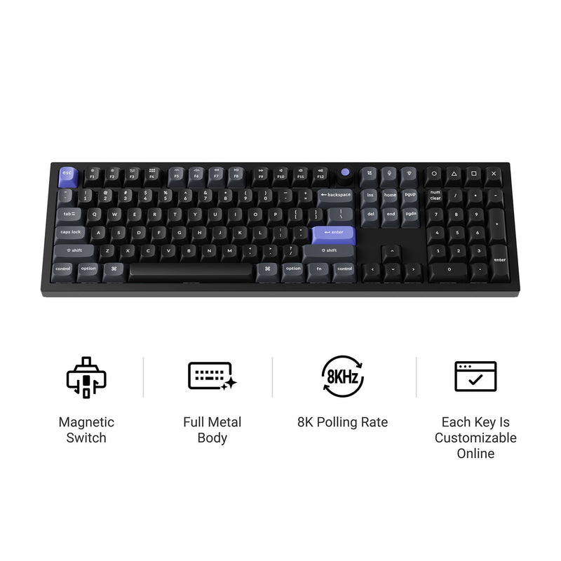 Load image into Gallery viewer, Keychron q6 he 8k magnetic switch keyboard (zwart, us lay-out (qwerty), ultra-fast lime, 100%, rgb, hot swap, 8k)

