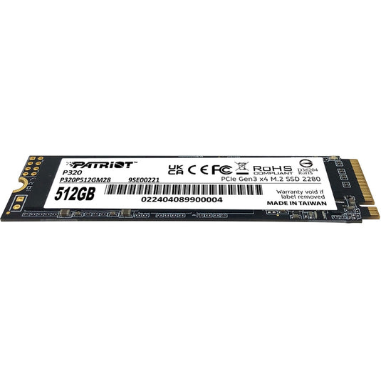 Patriot p320 512 gb ssd (pcie 3.0 x4, nvme 1.3, m.2 2280)