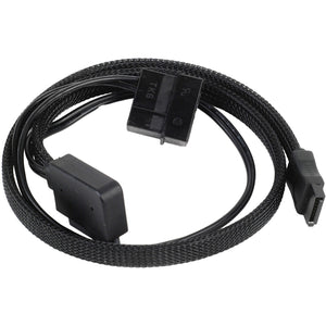 Silverstone slim sata 2-in-1 datakabel + stroomadapter (zwart, cp10)