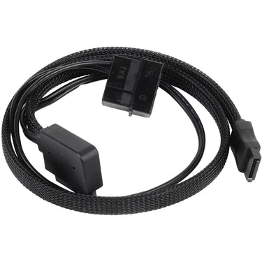 Silverstone slim sata 2-in-1 datakabel + stroomadapter (zwart, cp10)