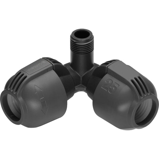 Gardena hoekstuk 25 mm x 1 2 buitendraad verbinding (zwart grijs, 2782-20)