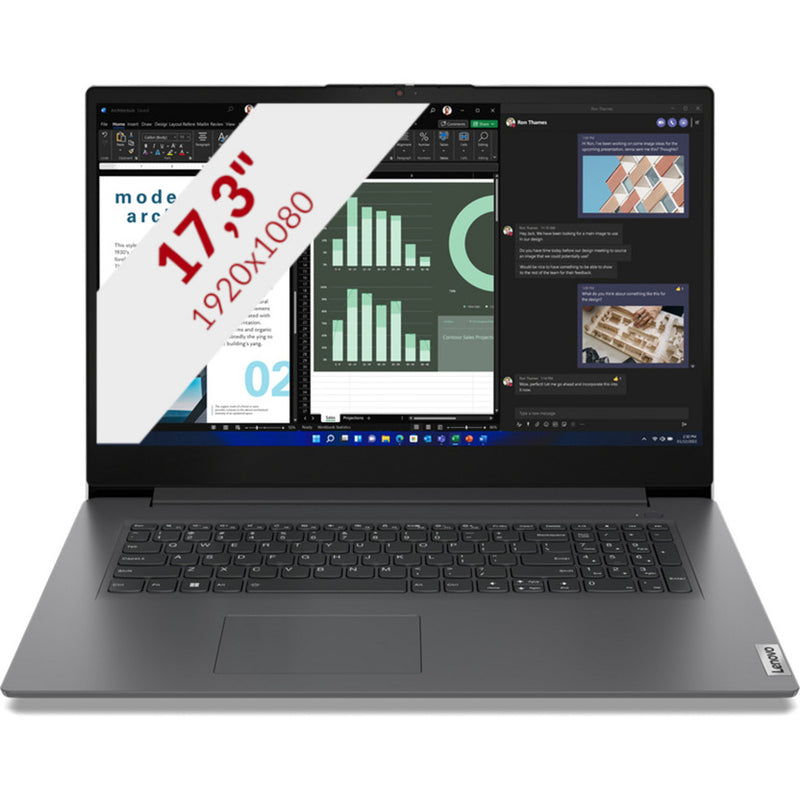Load image into Gallery viewer, Lenovo v17 g4 (83a2004tmh) 17.3 laptop (grijs | i5-13420h | uhd graphics | 16 gb | 512 gb)

