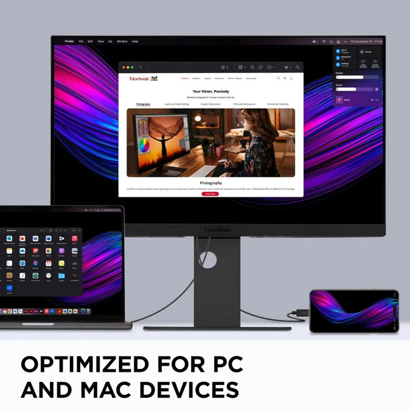 Load image into Gallery viewer, Viewsonic vp2788-5k mac-compatible 27 4k uhd monitor (zwart, 2x thunderbolt 4, 1x hdmi, 1x displayport, usb-a, usb-c)
