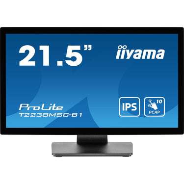 Iiyama prolite t2238msc-b1 21.5 touchscreen monitor (zwart (mat), hdmi, displayport, 2x usb-a, usb-b)