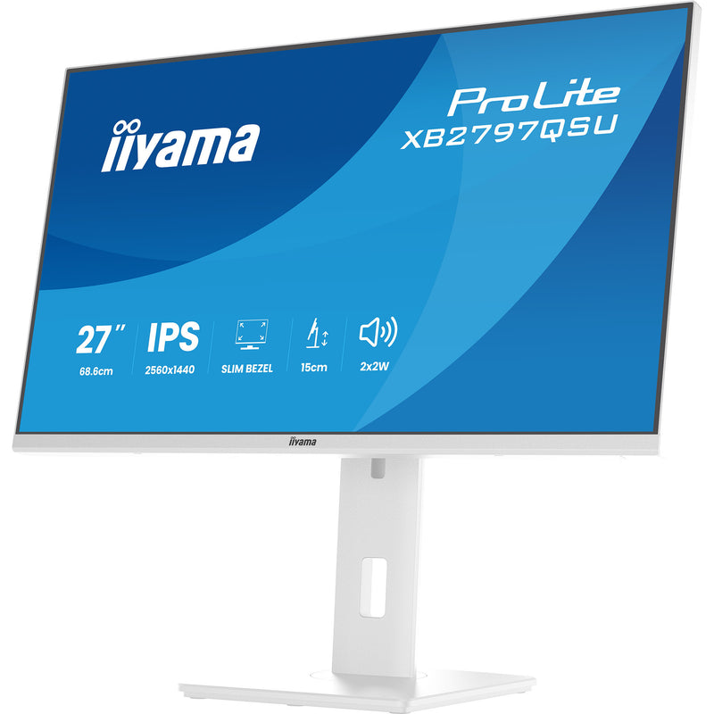 Afbeelding laden in galerijviewer, Iiyama prolite xb2797qsu-w1 27 monitor (wit (mat), hdmi, displayport, usb, audio)
