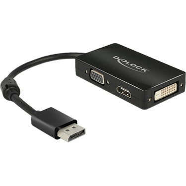 Delock displayport > vga hdmi dvi adapter (zwart)