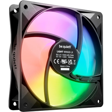Be quiet! light wings lx pwm rgb case fan (zwart, 120 x 120 x 25 mm)