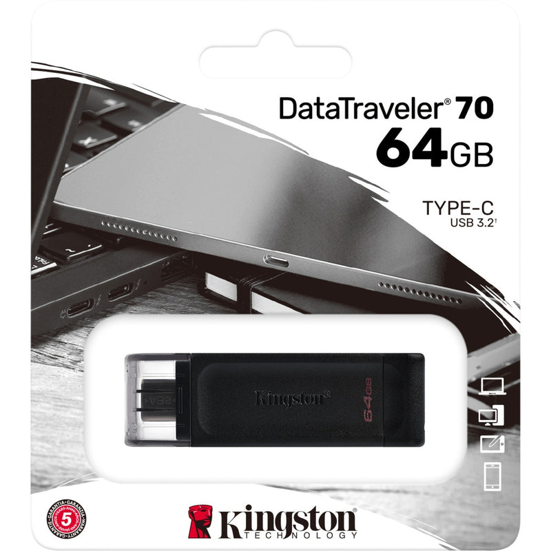 Load image into Gallery viewer, Kingston datatraveler 70 64 gb usb-stick (zwart, dt70 64gb, usb-c 3.2 gen 1)
