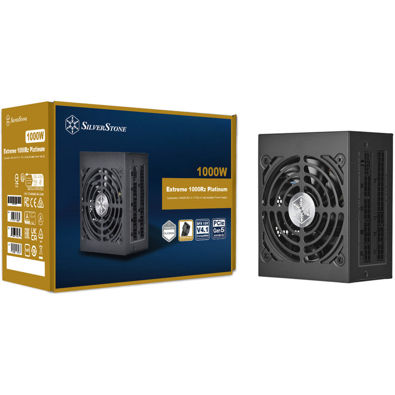 Load image into Gallery viewer, Silverstone extreme 1000rz platinum modulaire 1000 watt voeding (zwart, 1x 12v-2x6, 4x pcie)
