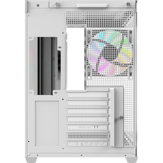 Thermaltake view 380 ws argb snow midi tower behuizing (wit houtkleur | 2x usb-a | 1x usb-c | rgb | tempered glass)