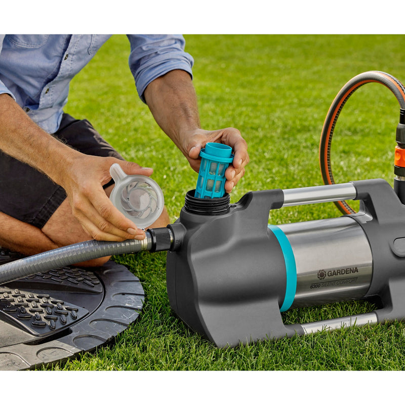 Load image into Gallery viewer, Gardena besproeiingspomp 6300 silentcomfort (donkergrijs roestvrij staal, 1050 watt | bluetooth)
