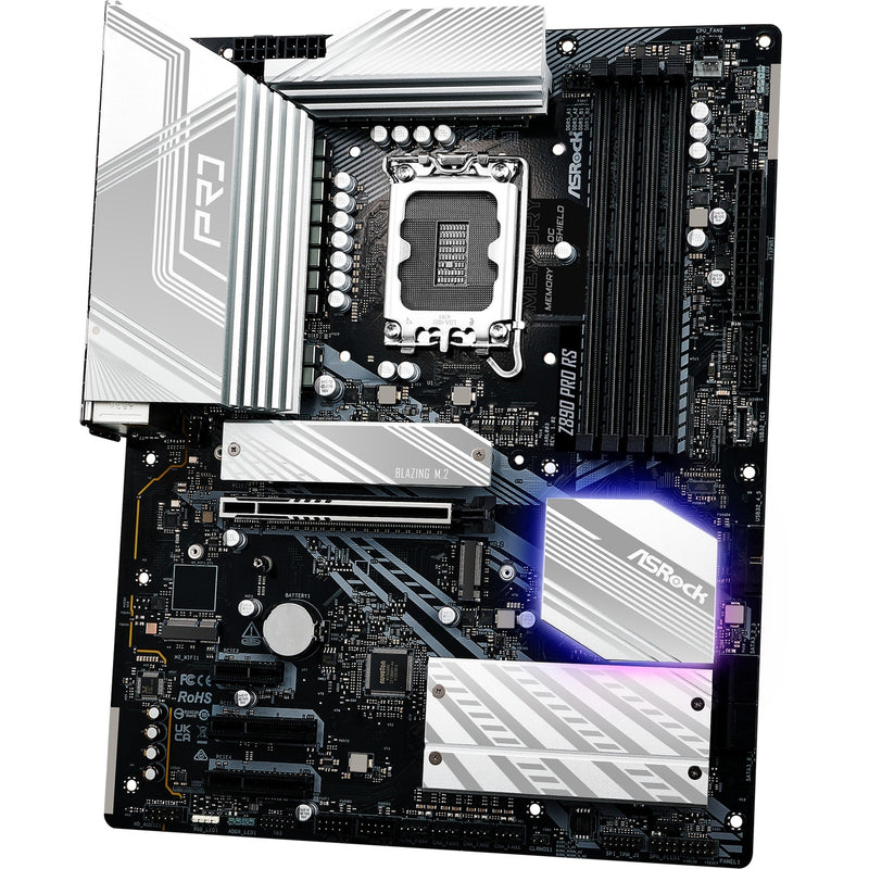 Load image into Gallery viewer, Asrock z890 pro rs socket 1851 moederbord (zwart wit, raid, 2.5 gb-lan, sound, atx)
