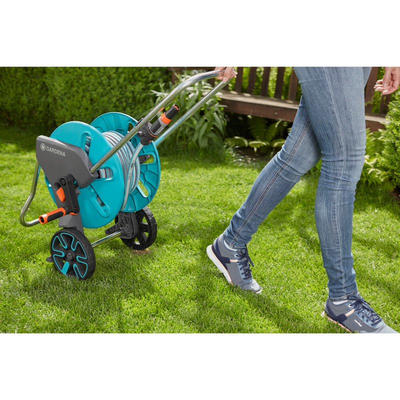 Load image into Gallery viewer, Gardena slangenwagen aquaroll m set (turquoise grijs, 18513-20)
