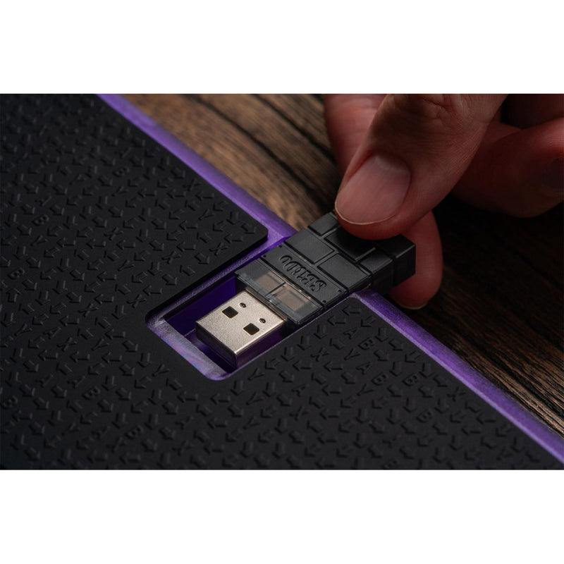 Laden Sie das Bild in Galerie -Viewer, 8bitdo arcade controller - transparent purple signature edition (paars transparant, 2.4 ghz bluetooth usb, nintendo switch 1 + 2, pc)
