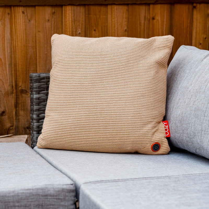 Load image into Gallery viewer, Cozy una knitted 45 x 45 cm draadloos warmtekussen (lichtbeige, powerbank 5000 mah)
