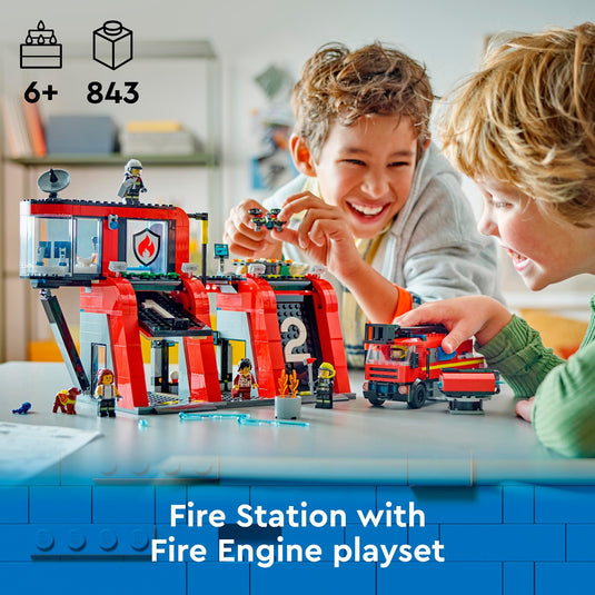 Lego city 60414 brandweerkazerne en brandweerauto