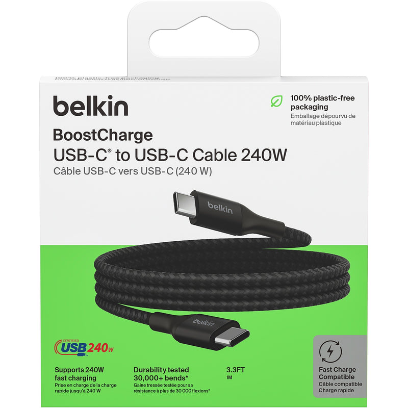 Load image into Gallery viewer, Belkin boostcharge usb-c > usb-c kabel (zwart, 1 meter, 240 w)
