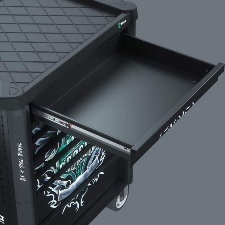 Load image into Gallery viewer, Wera 9700 tool rebel werkplaatswagen 1, 94-delig gereedschapswagen (zwart, incl. 4 schuimrubber inzetstukken met gereedschap)
