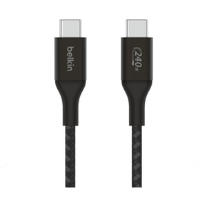 Belkin boostcharge usb-c > usb-c kabel (zwart, 1 meter, 240 w)