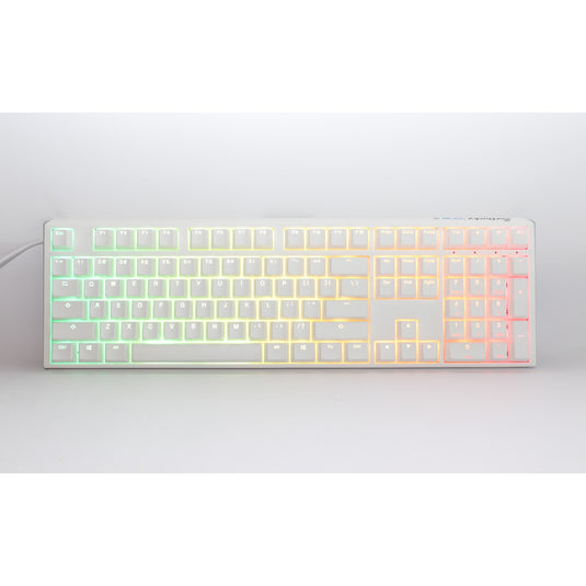 Ducky one 3 classic pure white rgb mechanisch toetsenbord (wit, us lay-out (qwerty), cherry mx blue, 100%, rgb led, double-shot pbt, hot-swappable, quack mechanics)