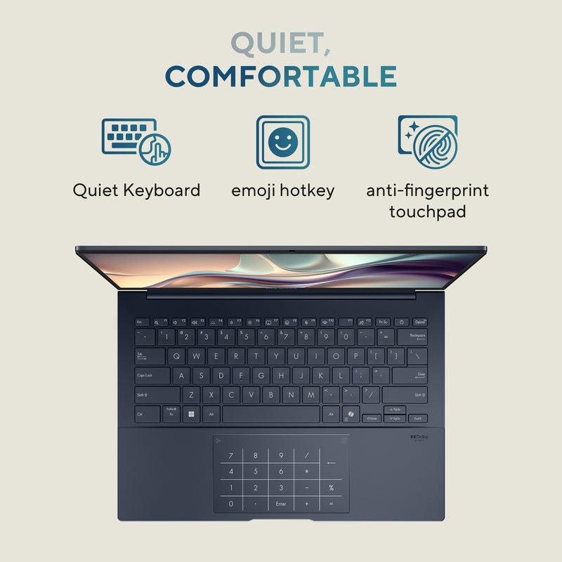 Afbeelding laden in galerijviewer, Asus zenbook 14 oled ux3405ca-qd012w 14 laptop (blauw | core ultra 7 255h | arc 140t | 32 gb | 1 tb ssd)
