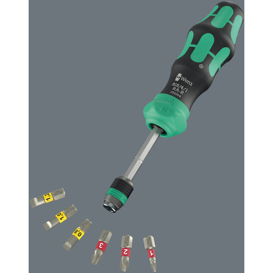 Wera kraftform kompakt 25 ra-r met etui, 6‑delig bitset (zwart groen)