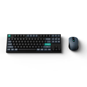 Keychron b33 keyboard and bm25 mouse wireless combo desktopset (zwart, us lay-out (qwerty), scissor switches, 80% (tkl), abs, usb-c | 2.4 ghz | bluetooth, 400-2400 dpi)