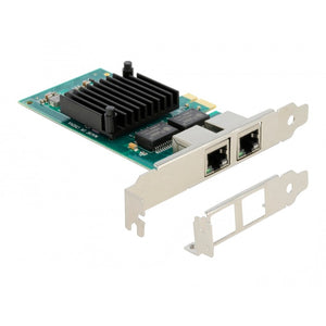 Delock pci express x1 card 2 x rj45 gigabit lan i350 netwerkadapter