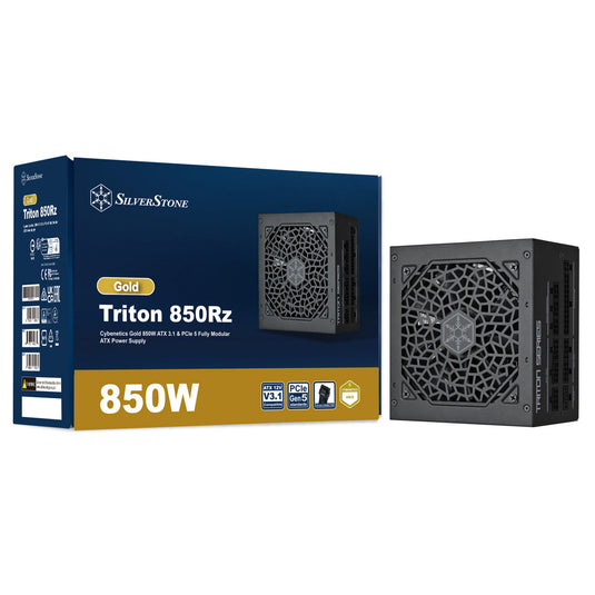 Silverstone triton 850rz modulaire 850 watt voeding (zwart, 1x 12v-2x6, 3x pcie)