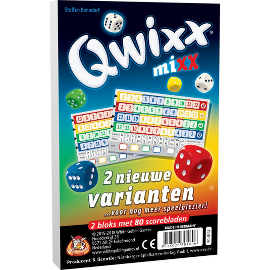 White goblin games qwixx mixx dobbelspel (nederlands, uitbreiding, 2 - 5 spelers, 15 minuten, vanaf 8 jaar)