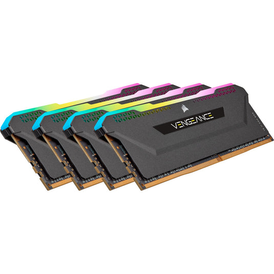 Corsair 64 gb ddr4-3200 (4x 16 gb) quad-kit werkgeheugen (cmh64gx4m4e3200c16, vengeance rgb pro sl, xmp)