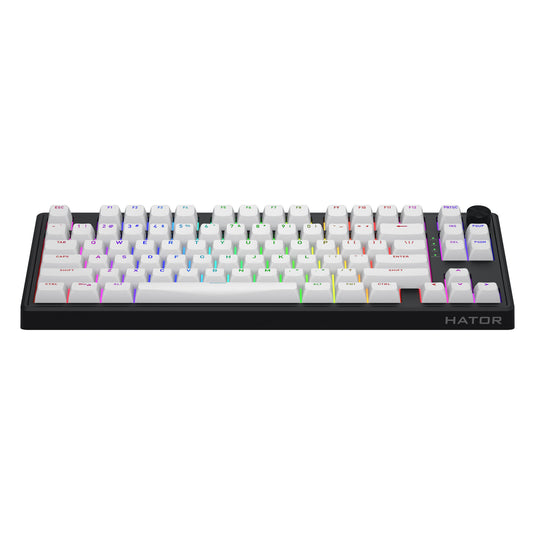 Hator skyfall mag ultra 8k rgb mechanisch gaming toetsenbord (zwart, us lay-out (qwerty), hator aurum ice, 80% (tkl), rgb, double-shot pbt, hot-swap)