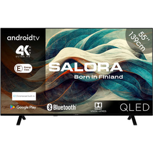 Salora 55qled320 55 4k ultra hd led-tv (zwart, hdmi, usb, bluetooth, wi-fi, audio, chromecast, android tv)