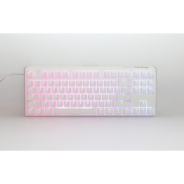 Ducky one 3 classic pure white tkl rgb mechanisch toetsenbord (wit, us lay-out (qwerty), cherry mx red, 80% (tkl), rgb leds, double-shot pbt, hot-swappable, quack mechanics)