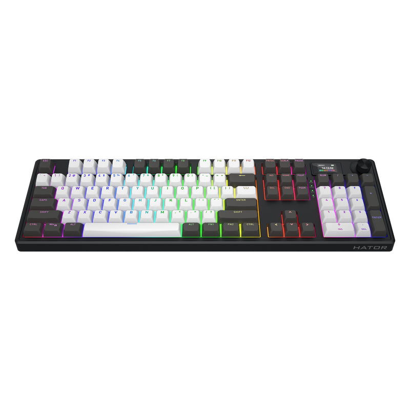 ギャラリービューアに画像をロードする, Hator skyfall pro wireless rgb mechanisch gaming toetsenbord (zwart, us lay-out (qwerty), hator aurum vanilla silent, 100%, rgb, double-shot pbt, hot-swap, 2.4ghz bluetooth usb-c)
