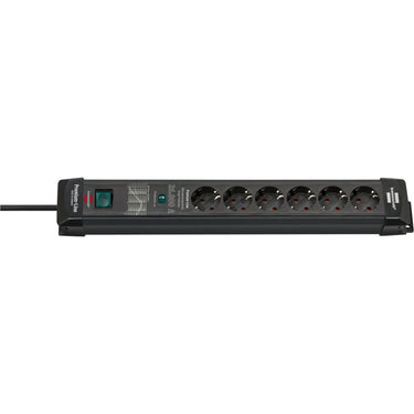 Brennenstuhl premium-line overspannings- beveiliging 26000a 6-voudig zwart 1,8m h05vv-f 3g1,5
