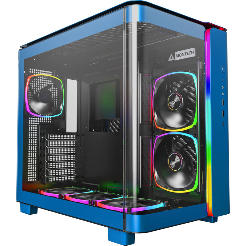 Load image into Gallery viewer, Montech king 95 pro midi tower behuizing (blauw | 2x usb-a | 1x usb-c | rgb | tempered glass)
