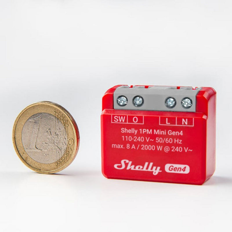 Load image into Gallery viewer, Shelly 1pm mini gen4 relais (rood, bluetooth 4.2, wi-fi)
