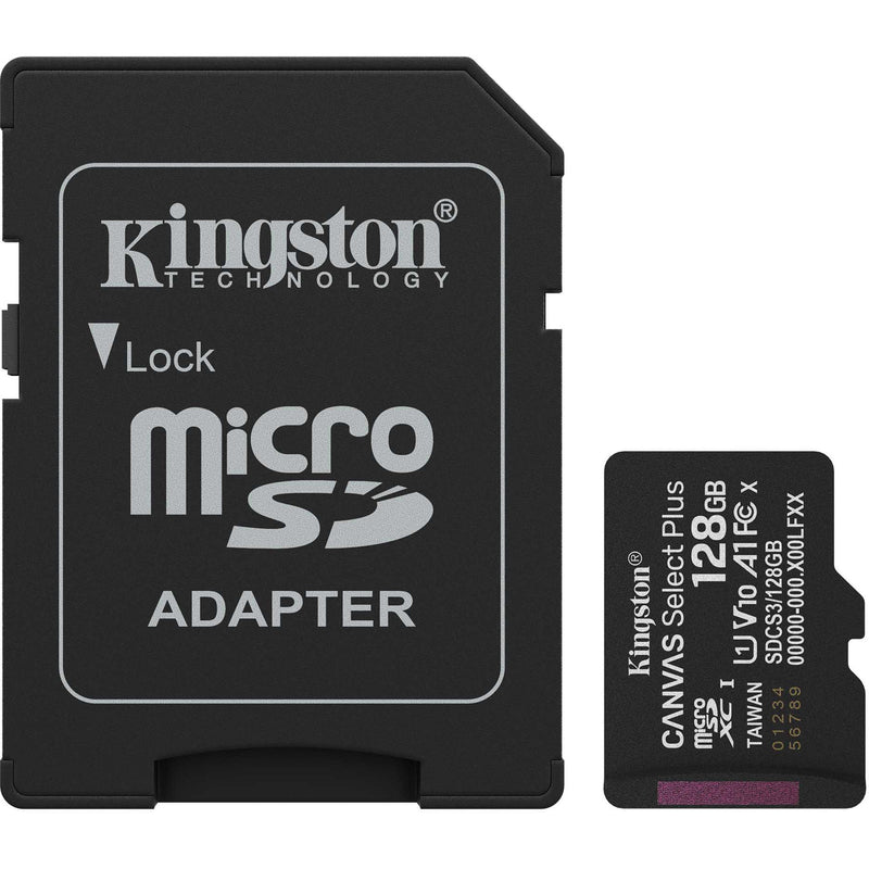 Load image into Gallery viewer, Kingston canvas select plus 128 gb microsdxc geheugenkaart (zwart, uhs-i u1, class 10, v10, incl. sd adapter)
