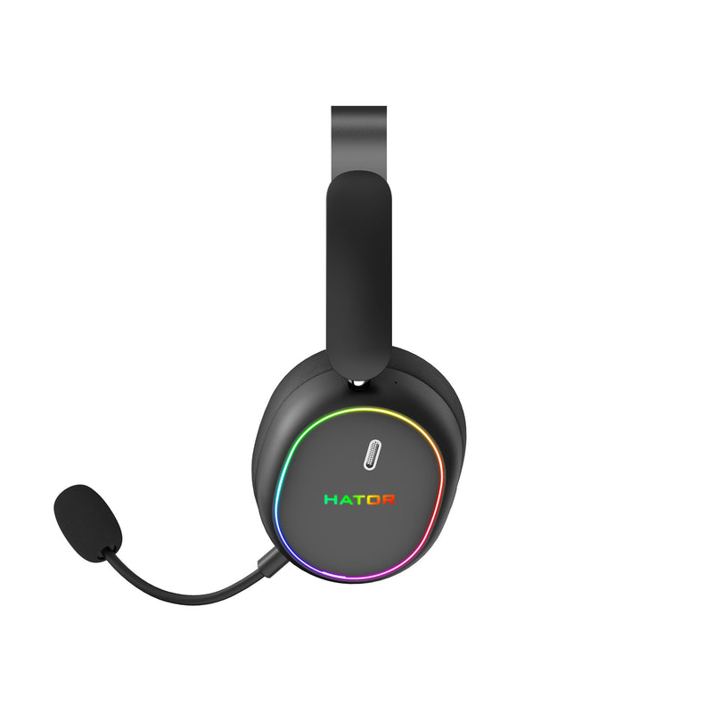 Afbeelding laden in galerijviewer, Hator phoenix 2 wireless over-ear gaming headset (zwart, rgb, 2.4ghz bluetooth 5.4 usb-c)
