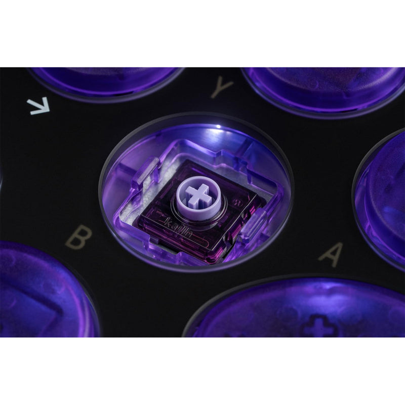 Laden Sie das Bild in Galerie -Viewer, 8bitdo arcade controller - transparent purple signature edition (paars transparant, 2.4 ghz bluetooth usb, nintendo switch 1 + 2, pc)
