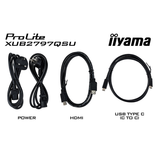 Iiyama prolite xub2797qsu-w2 27 monitor (wit, hdmi, displayport, 2x usb-a, usb-b)