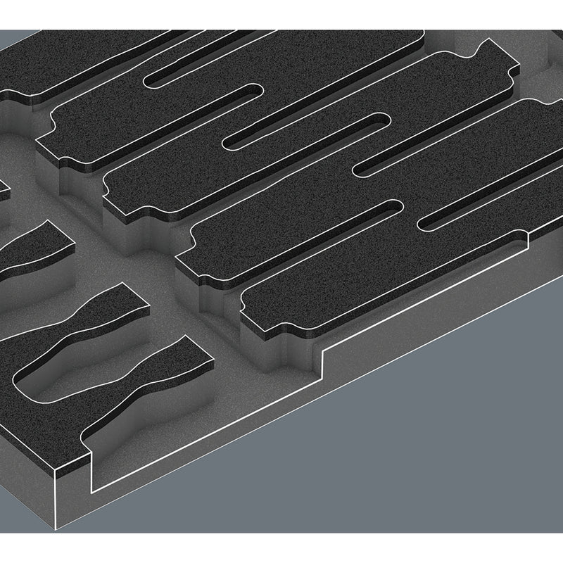Load image into Gallery viewer, Wera 9811 schuimrubberen inzetstuk voor vde schroevendraaiers set 1, zonder gereedschap inlay (zwart grijs)
