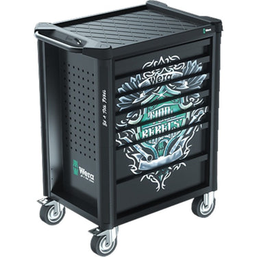 Wera 9700 tool rebel werkplaatswagen 1, 94-delig gereedschapswagen (zwart, incl. 4 schuimrubber inzetstukken met gereedschap)