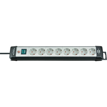 Brennenstuhl premium-line stekkerdoos 8-voudig zwart lichtgrijs 5m h05vv-f 3g1,5